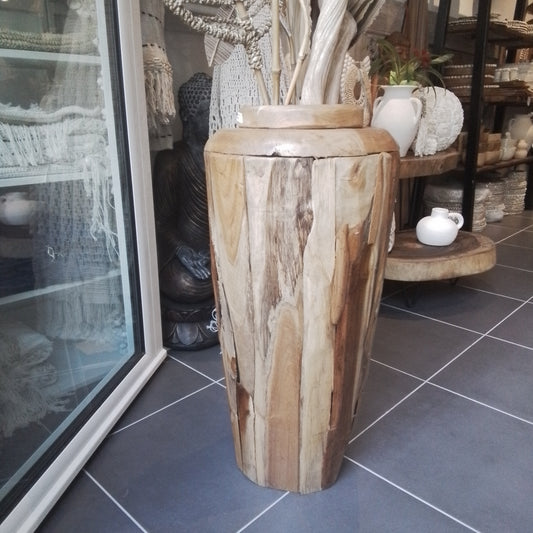 Vase en teck recyclé 80 cm