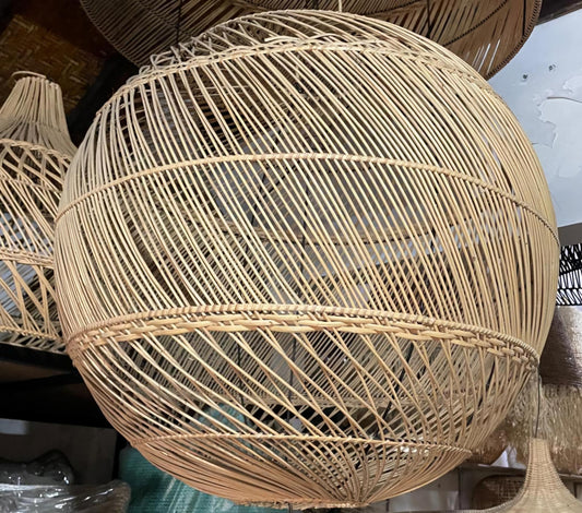 LUMINAIRE ROTIN BOULE