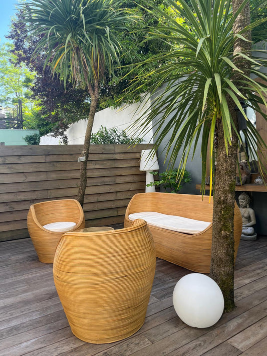 SALON DE JARDIN ROTIN SERRER 4PCS